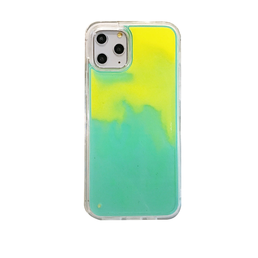 Solid Color Liquid Sand Case for iPhone 17 Pro Max, Glow-in-the-Dark Protective Cover for Apple 16, 15, 14 Full Coverage Foreign Trade Style